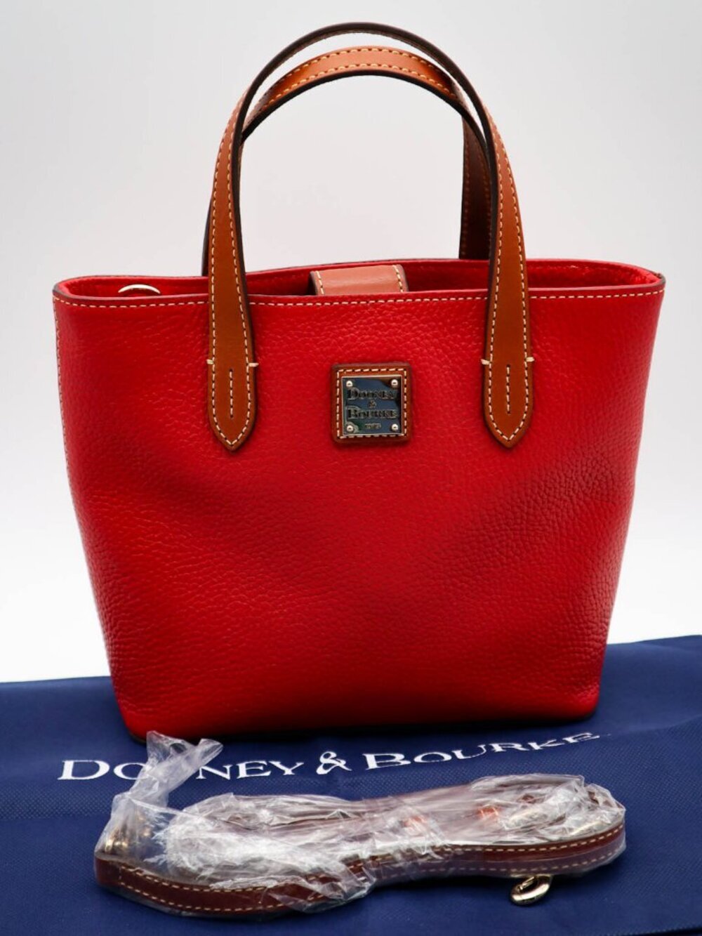 Dooney & Bourke Brielle Satchel Tote Bag Purse Pebbled Leather Red w/ Dust Bag